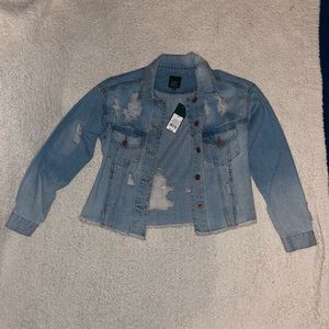 Wild fable Target NWT distressed denim jacket size xs